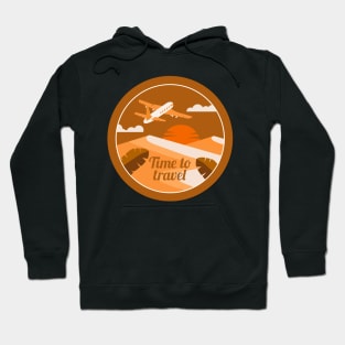 Vintage plane travel. Retro travel badge Hoodie